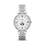 Women's Fossil Silver BYU Cougars Jacqueline Stainless Steel Watch