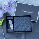 Michael Kors Bags | Michael Kors Men's Blue Mk Jet Set Billfold Bifold Wallet +Money Clip New | Color: Black/Blue | Size: Os