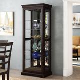 Red Barrel Studio® Swindlehurst Squad Lighted Curio Cabinet Wood in Brown, Size 80.0 H x 30.0 W x 20.0 D in | Wayfair