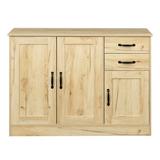 Loon Peak® Wood Buffet Sideboard w/ 2 Storage Cabinets & 2 Drawers, Oak Wood in Brown, Size 31.1 H x 43.3 W x 15.75 D in | Wayfair