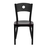 Flash Furniture Hercules Circle Back Metal Restaurant Chair Metal in Black, Size 32.5 H x 17.25 W x 17.25 D in | Wayfair XU-DG-60119-CIR-MAHW-GG