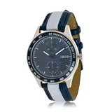 IZOD Men's Blue w Gray Stripe Strap Watch