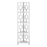 Latitude Run® 62" Metal Corner Black Bookcase w/ 4 Shelves in White, Size 61.5 H x 17.5 W x 12.25 D in | Wayfair 643E4F46B2684E0C9B8602C1C10BC02F