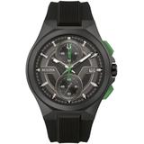 Chronograph Maquina Black Silicone Strap Watch 46mm - Black - Bulova Watches