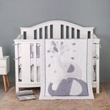 Indigo Safari Cortez Jungle Elephant 4 Piece Crib Bedding Set Polyester in Gray/White | Wayfair 78A3E41B65D745DDA6C5A21233525EED