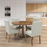 Red Barrel Studio® Delpha 4 - Person Dining Set Wood/Metal/Upholstered Chairs in Brown, Size 30.0 H in | Wayfair 095076E1A1E24BC881B91A7AEE42233D