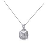 Sofia B Women's Necklaces Silver - Diamond & 10k White Gold Square Pendant Necklace