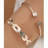 Aven's Jewelry Women's Bracelets GOLD - Goldtone Chain-Link Bangle & Cuff