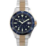 Navi Xl Automatic 41mm Stainless Steel Bracelet Watch Steel/blue - Metallic - Timex Watches