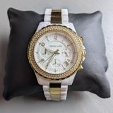 Michael Kors Accessories | Michael Kors White And Gold Watch | Color: Gold/White | Size: Os