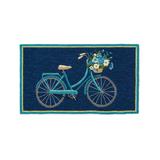 Plow & Hearth Outdoor Rugs - Blue Floral Bicycle All-Weather Rug