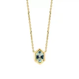 Effy® 925 Gold Plated Silver Aquamarine Oval Necklace, Yellow, 16 In