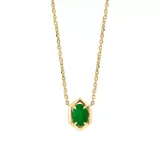 Effy® 925 Gold Plated Silver Emerald Oval Necklace, Yellow, 16 In