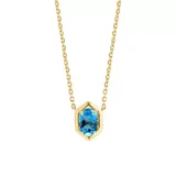Effy® 925 Gold Plated Silver Blue Topaz Oval Necklace, Yellow, 16 In
