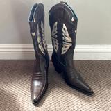 Nine West Shoes | Cowboy Boots. Leather Upper Man-Made Sole. Flank 7.5m. | Color: Brown | Size: 7