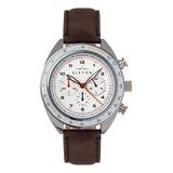 Elevon Men's Watches Brown/White - Brown & White Elevon Bombardier Chronograph Leather-Strap Watch