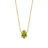 Effy® 925 Gold Plated Silver Peridot Oval Necklace, Yellow, 16 In