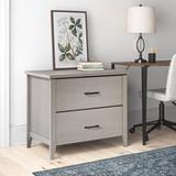 Laurel Foundry Modern Farmhouse® Ferebee 2-Drawer Lateral Filing Cabinet Wood in White/Black, Size 29.02 H x 33.85 W x 20.86 D in | Wayfair