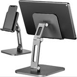 zhutreas Adjustable Ipad Stand, Tablet Holder Stand Foldable Aluminum Ipad Phone Holder For Desk/Facetime/Kitchen, Size 8.6 H x 5.3 W x 9.0 D in