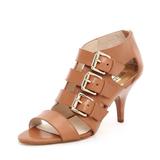 Michael Kors Shoes | Michael Kors Brown Viola Mid Strappy Heeled Sandals Pumps, Size 7m | Color: Brown | Size: 7