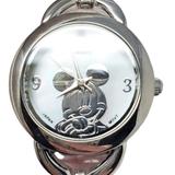 Disney Accessories | Disney Mickey Mouse Abalone Metal Band Watch | Color: Silver/White | Size: Os