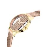 Yes Bcbgmaxazria Ladies Transparent Dial Watch, Gold