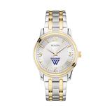 "Bulova Silver/Gold Wellesley Blue Classic Two-Tone Round Watch"