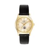 Women's Bulova Gold/Black Duquesne Dukes Stainless Steel Watch with Leather Band
