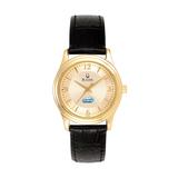 Women's Bulova Gold/Black Assumption Greyhounds Stainless Steel Watch with Leather Band