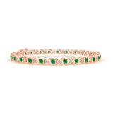 S Curl Emerald and Diamond Tennis Bracelet