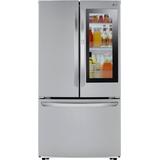 LG - 22.6 Cu. Ft. French InstaView Door-in-Door Counter-Depth Refrigerator with Ice Maker - Stainless steel