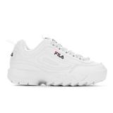 Women's Fila Disruptor II Premium Sneakers in White/Navy/Red Size 10 Medium
