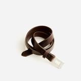 Classic leather belt with removable silver-plated buckle