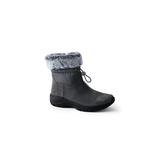 Women's Wide Width All Weather Insulated Cuffed Winter Snow Boots - Lands' End - Gray - 10