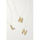 Charms Company - Initials 14-karat Gold Sapphire Necklace - J