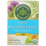 (6 Pack) Traditional Medicinals Lemon Everyday Detox Herbal Tea, 16 Tea Bags