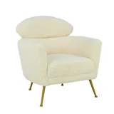 Tov Furniture Welsh Faux Shearling Arm Chair Beige