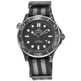 Omega Seamaster Diver 300 M Ceramic Black Dial Fabric Strap Men's Watch 210.92.44.20.01.002 210.92.44.20.01.002