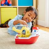 Green Toys Rescue Boat and Helicopter - Bath Toys for Babies - Fat Brain Toys
