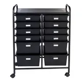 Honey-Can-Do 12 Drawer Rolling Cart Black