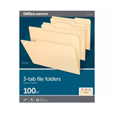 Office Depot Brand File Folders, 1/3 Cut, Legal Size, 30% Recycled, Manila, Pack Of 100