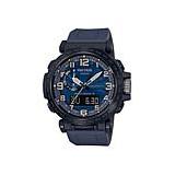 Casio Pro Trek Men's Triple Sensor Atomic Solar Watch - Blue Silicone
