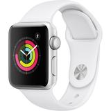 Apple Watch Series 3 GPS 38mm Silver Aluminum Case with Sport Band - White