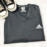 Adidas Sweaters | Adidas Gray V-Neck Lightweight Sweater Sz Medium | Color: Gray/White | Size: M