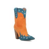 Women's Spicy Mid Calf Western Boot by Dingo in Blue Orange (Size 8 1/2 M)