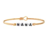 Luca + Danni Nana Letter Bead Bangle Bracelet, Women's, Size: Petite, Gold