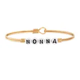 Luca + Danni Nonna Letter Bead Bangle Bracelet, Women's, Size: Petite, Gold
