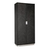 OROA Blackbone Stainless Steel 2 - Door Accent Cabinet Wood in Black/Brown, Size 87.0 H x 39.0 W x 17.0 D in | Wayfair RIC8720621604747