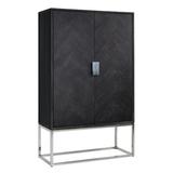 OROA Blackbone Stainless Steel 2 - Door Accent Cabinet Wood in Black/Brown/Gray, Size 69.0 H x 43.0 W x 18.0 D in | Wayfair RIC8720621604730