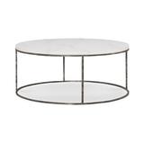 Maitland-Smith Junie Frame Coffee Table Metal in Brown/White, Size 18.0 H x 42.0 W x 42.0 D in | Wayfair HM1273